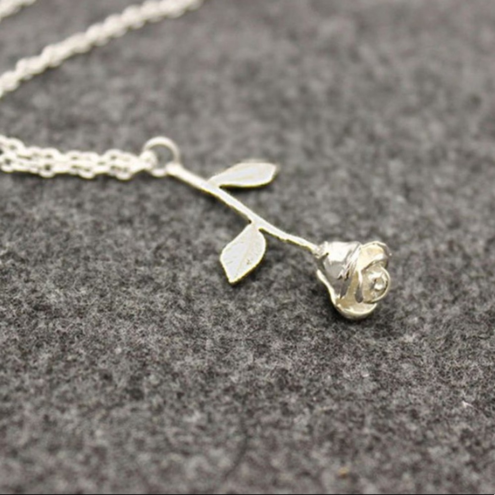 Silver Rose Necklace